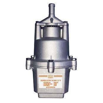 Bomba d'água submersa cilíndrica de aço inox pronta para instalação em poço.