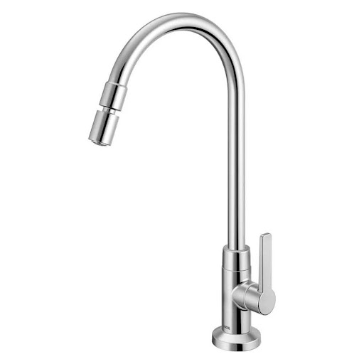 Foto em estúdio de uma torneira de cozinha Docol tipo monocomando, cromada, para instalação na bancada. O modelo possui bica alta e arejador, sendo uma opção elegante de torneira de cozinha em ofertas da Black Friday Tupan. Foto em estúdio de uma torneira de cozinha Docol tipo monocomando, cromada, para instalação na bancada. O modelo possui bica alta e arejador, sendo uma opção elegante de torneira de cozinha em ofertas da Black Friday Tupan.